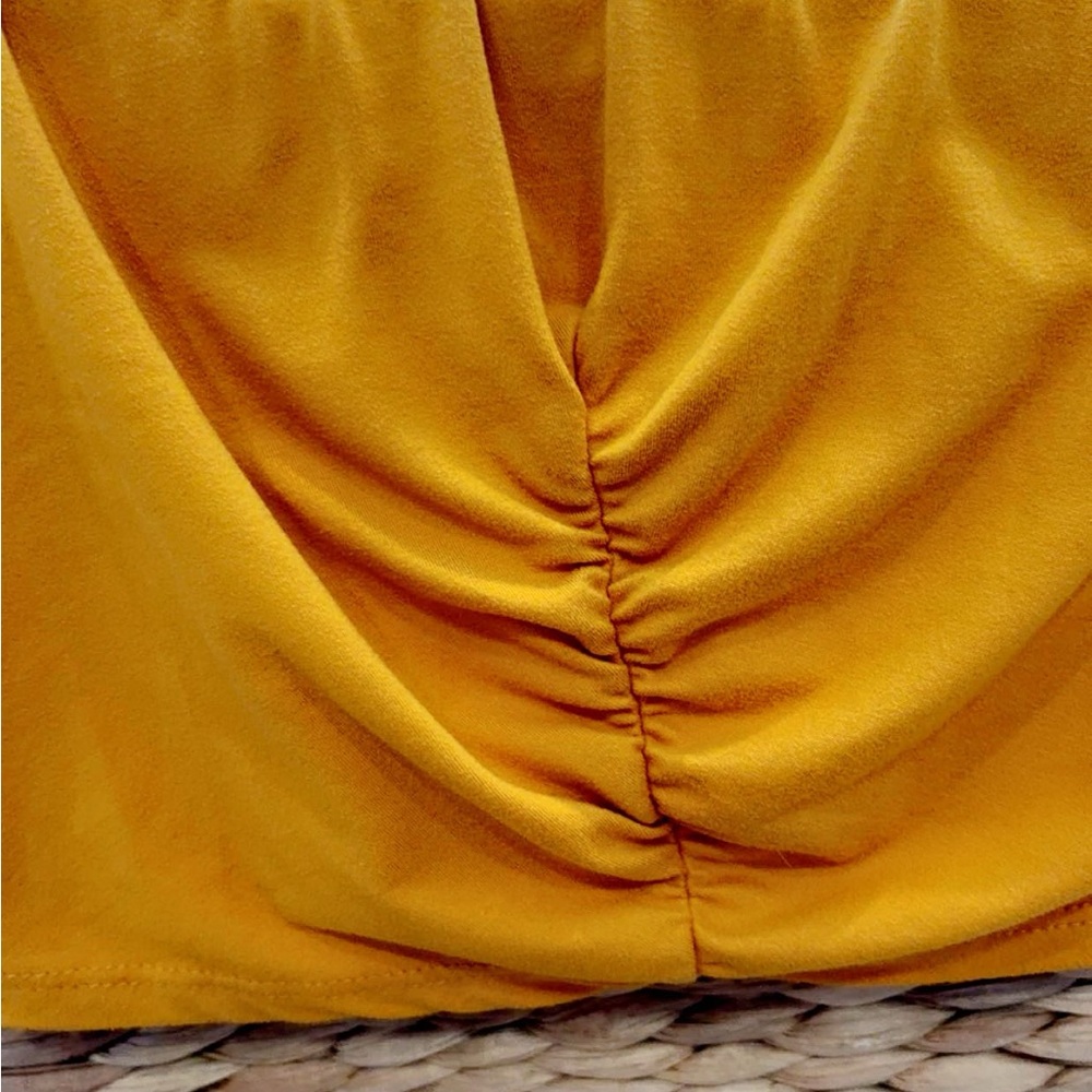 Vibrant Yellow Ruched Top